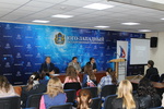 Президиум заседания. Слева направо: Вячеслав Липатов, Андрей Киричек, Владимир Тимошилов (фото Евгения Бобкова)